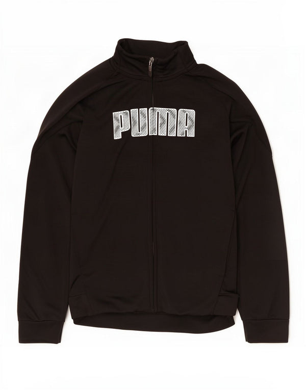 Puma Jungen Grafik-Trainingsanzug-Top-Jacke, 11–12 Jahre, Schwarz