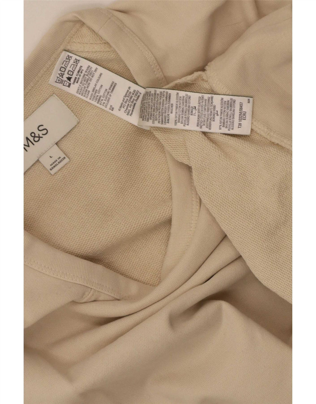 Marks & Spencer Damen Sweatshirt-Pullover UK 16 Large Beige Baumwolle