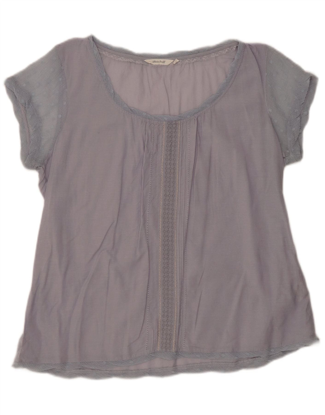 WHITE STUFF Damen-Blusenoberteil, UK-Größe 46, Größe L, blaue Baumwolle