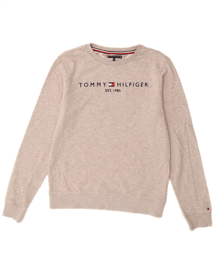 Tommy Hilfiger Grafik-Sweatshirt für Jungen, 13–14 Jahre, grau gefleckt