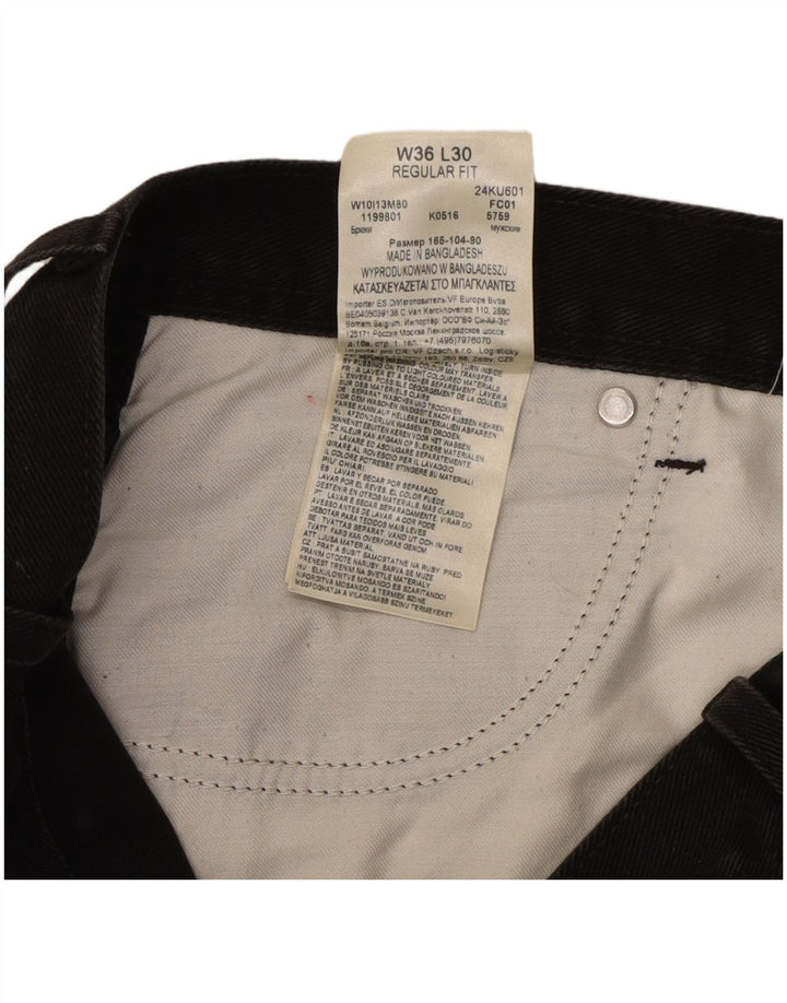 Wrangler Herren-Jeans mit normaler Passform, gerade Passform, W36, L30, schwarze Baumwolle
