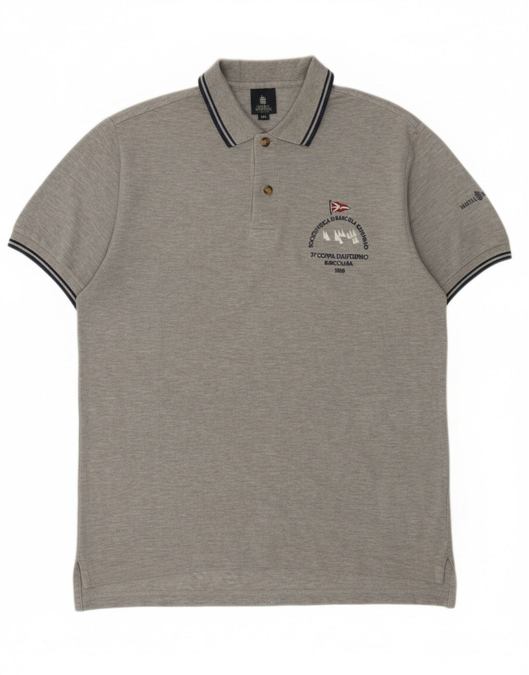 Marina Yachting Herren-Poloshirt mit Grafik, mittelgraue Baumwolle