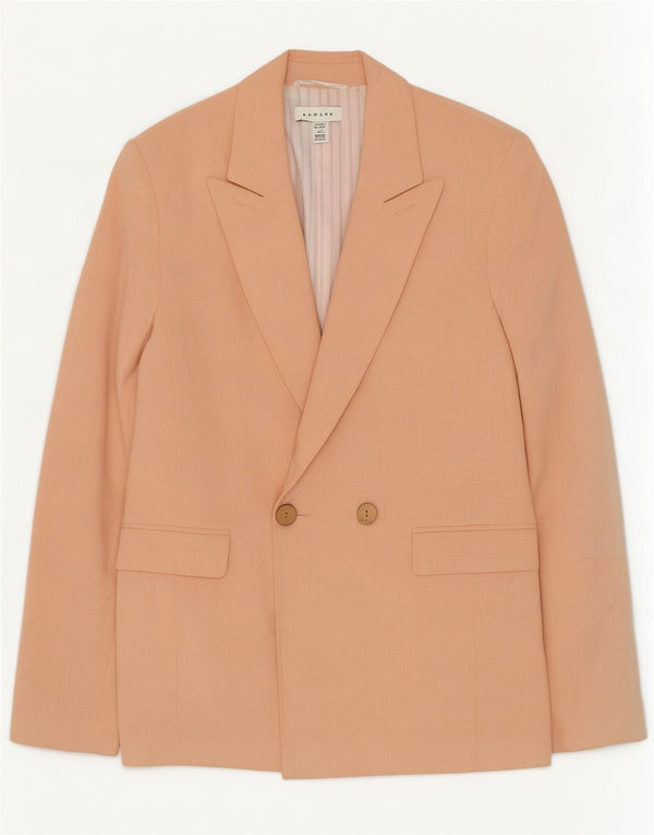 Topshop Womens Double Breasted Blazer Jacket UK 10 Small Pink Viscose