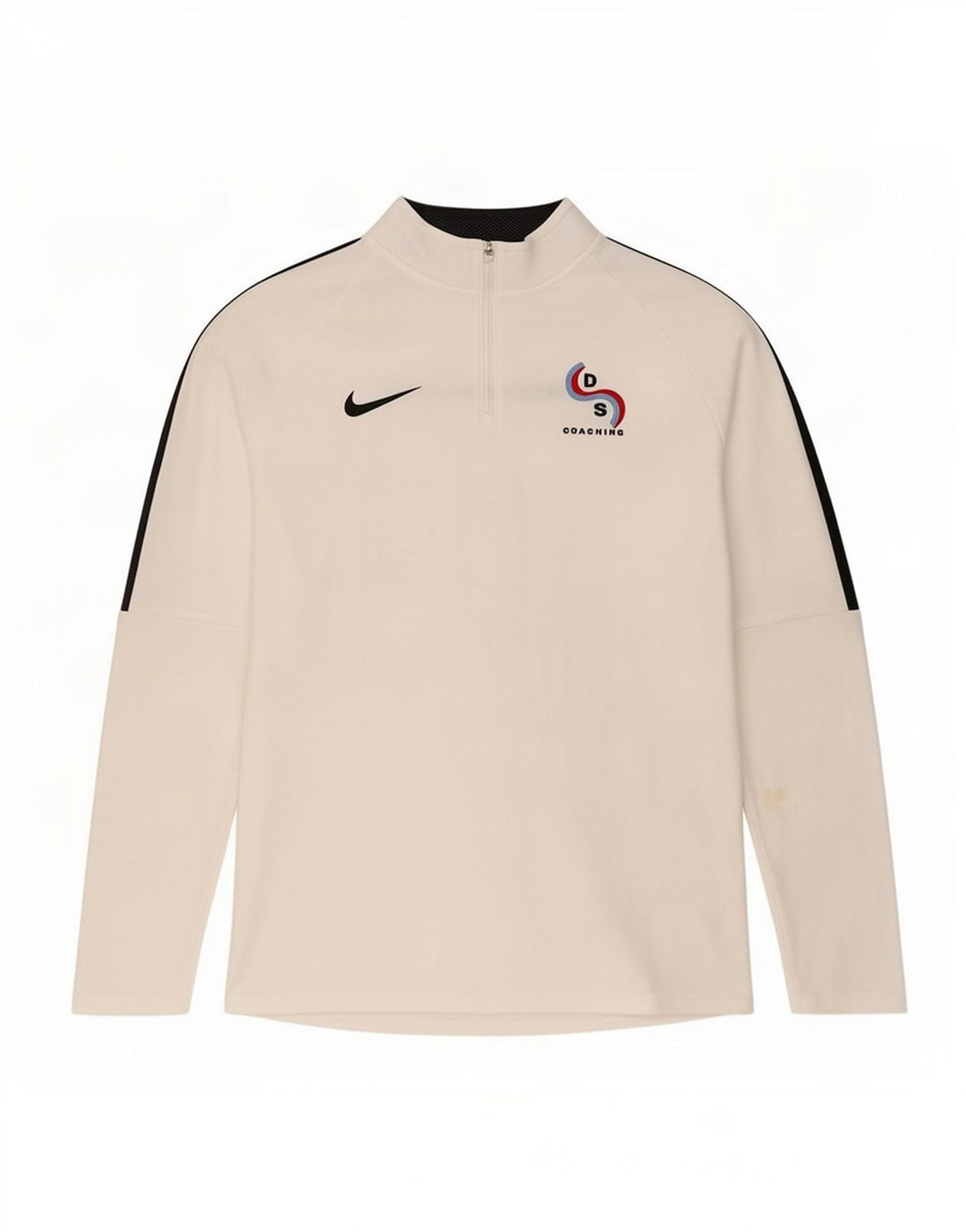 Nike Herren-Trainingsanzug-Oberteil mit grafischem Reißverschluss und Rundhalsausschnitt, Größe L, Weiß, Farbblock