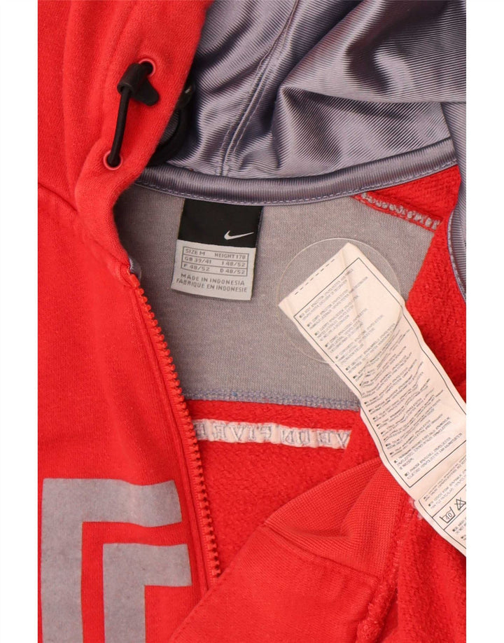 Nike Herren-Kapuzenpullover mit grafischem Reißverschluss und mittelroter Farbblock-Baumwolle