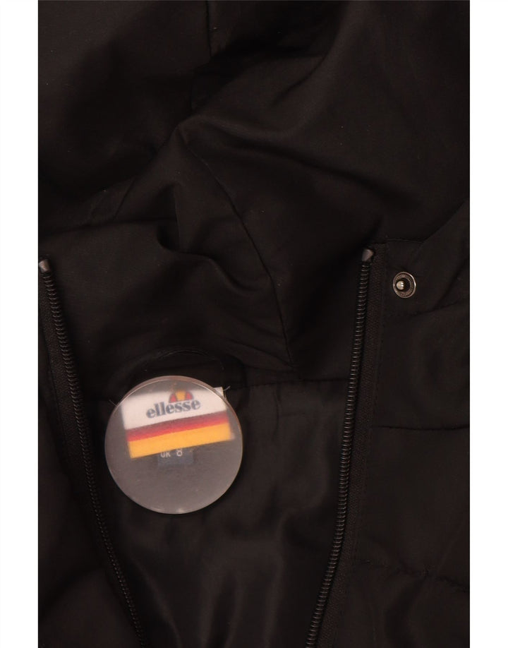 Ellesse Damen-Übergröße mit Kapuze, wattierte Jacke, Größe S, Größe S, Schwarz, Polyester