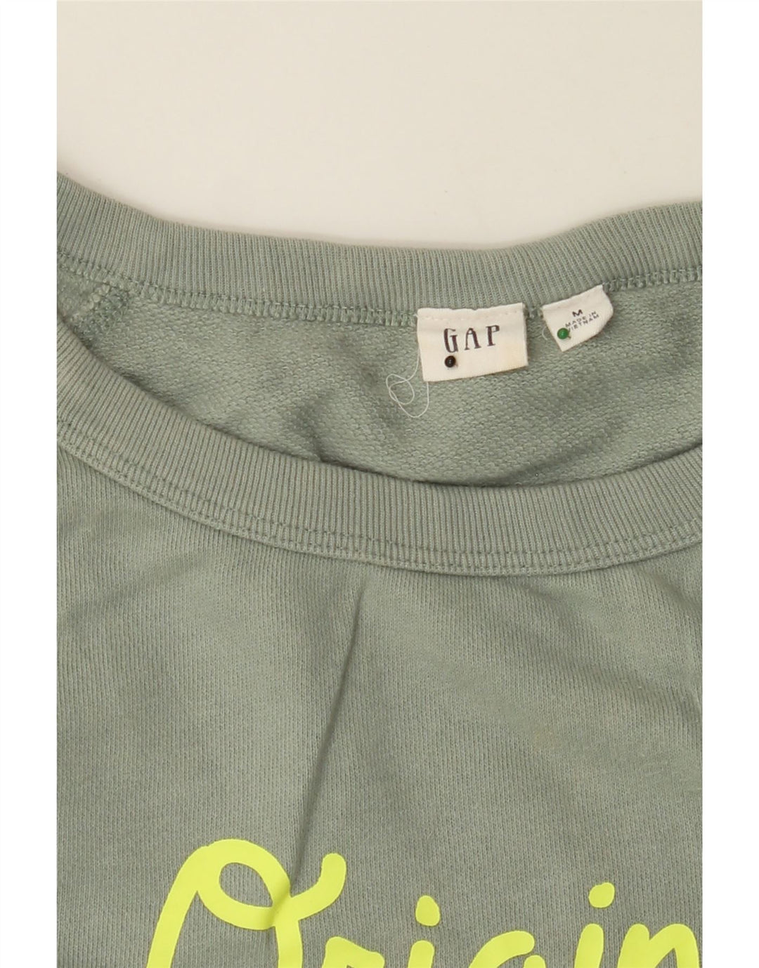GAP Womens Graphic Sweatshirt Jumper UK 14 Medium Green Cotton Vintage Gap and Second-Hand Gap from Messina Hembry 