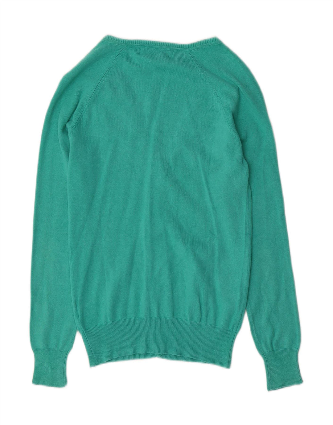 Zara Damen-Cardigan-Pullover UK 10 Small Türkis Baumwolle