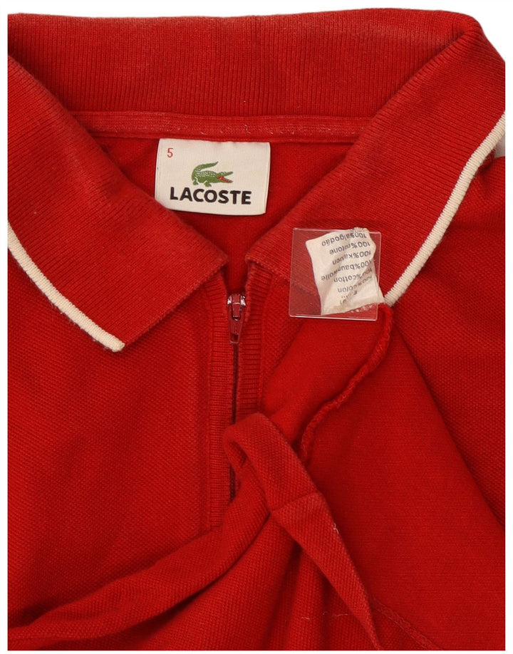LACOSTE Herren-Poloshirt, Größe 5, große rote Baumwolle