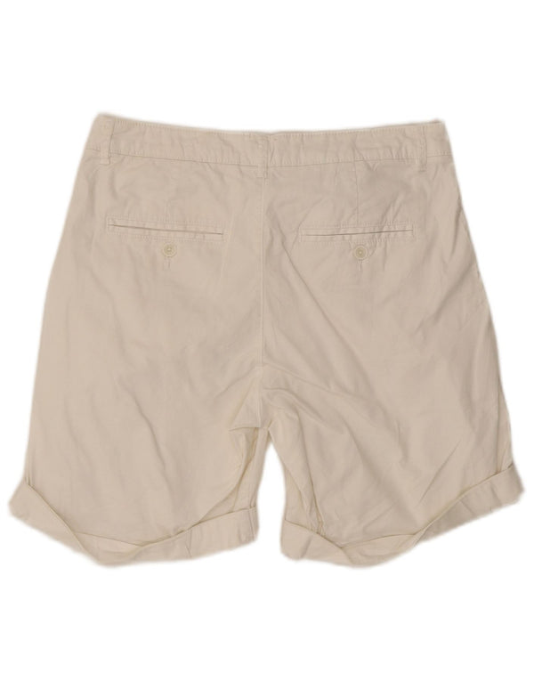 Benetton Damen Chinoshorts UK 10 Small W30 Weiße Baumwolle