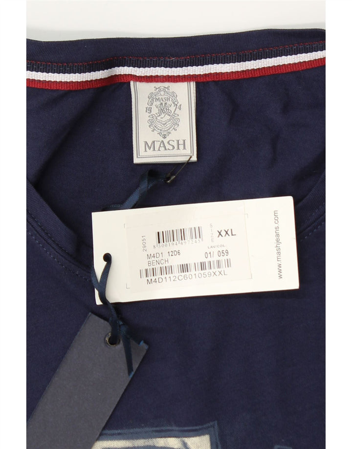 MASH Herren Grafik T-Shirt Top 2XL Marineblau Baumwolle
