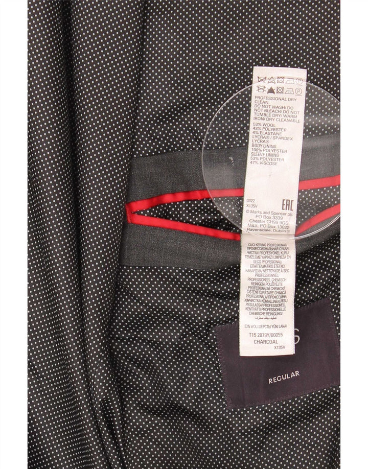 Marks & Spencer Herren-Blazer mit 2 Knöpfen, UK 42, große graue Wolle