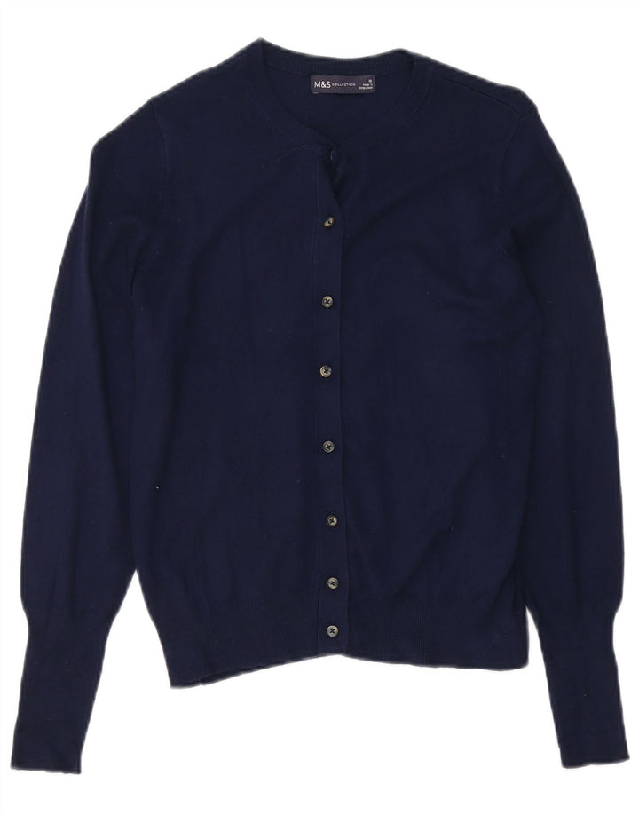 Marks & Spencer Damen-Cardigan-Pullover UK 10 Small Marineblaue Viskose