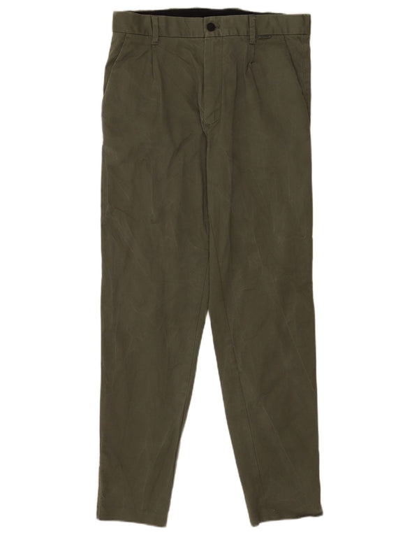 Calvin Klein Mens Tapered Chino Trousers Small W29 L30 Khaki Cotton