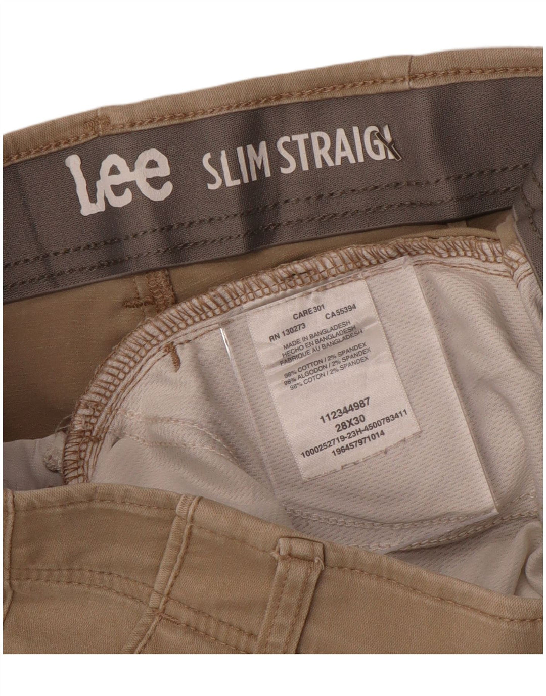 Gerade, schlanke Chino-Hose für Damen von LEE, W28, L30, beige Baumwolle