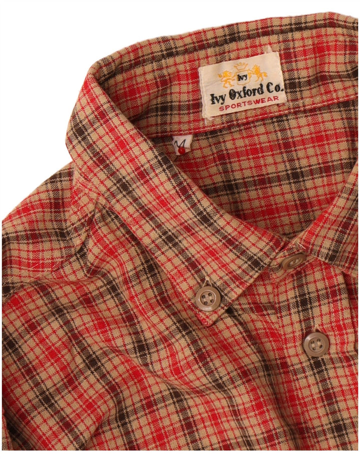 Ivy Oxford Herren Flanellhemd Mittelrot kariert