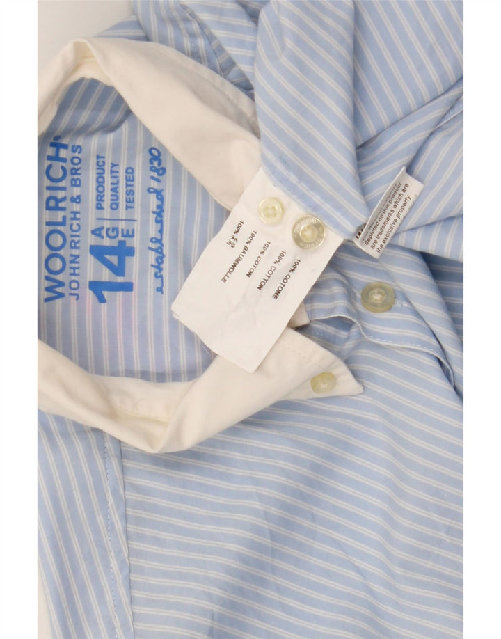 Woolrich Hemd für Jungen, 13–14 Jahre, blaue Nadelstreifen-Baumwolle
