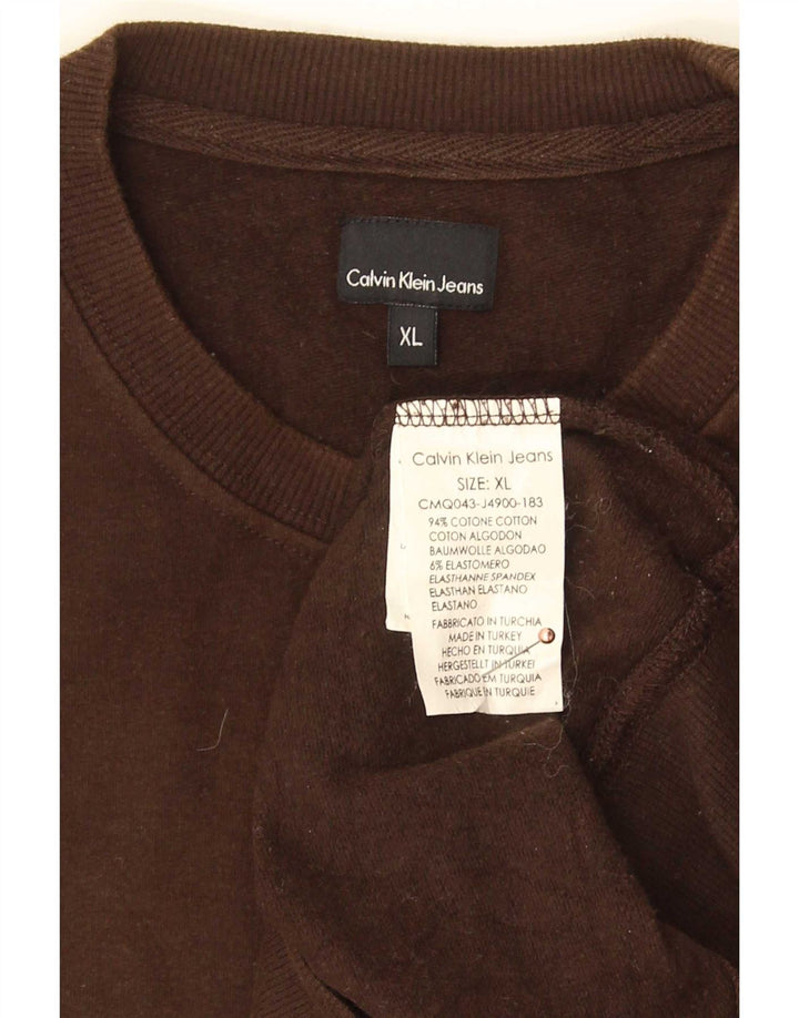 Calvin Klein Jeans Herren Sweatshirt Pullover XL Braun Baumwolle