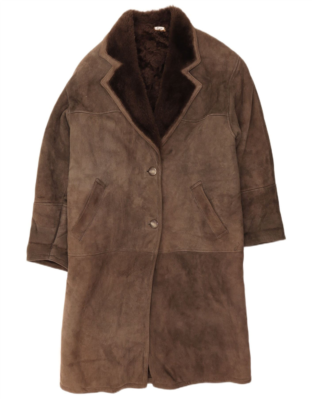 Vintage Damen Lammfellmantel IT 42 Mittelgraues Lammfell