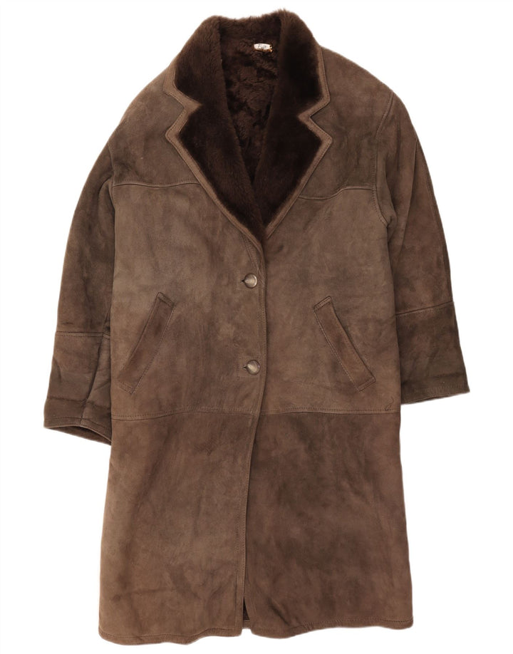 Vintage Damen Lammfellmantel IT 42 Mittelgraues Lammfell