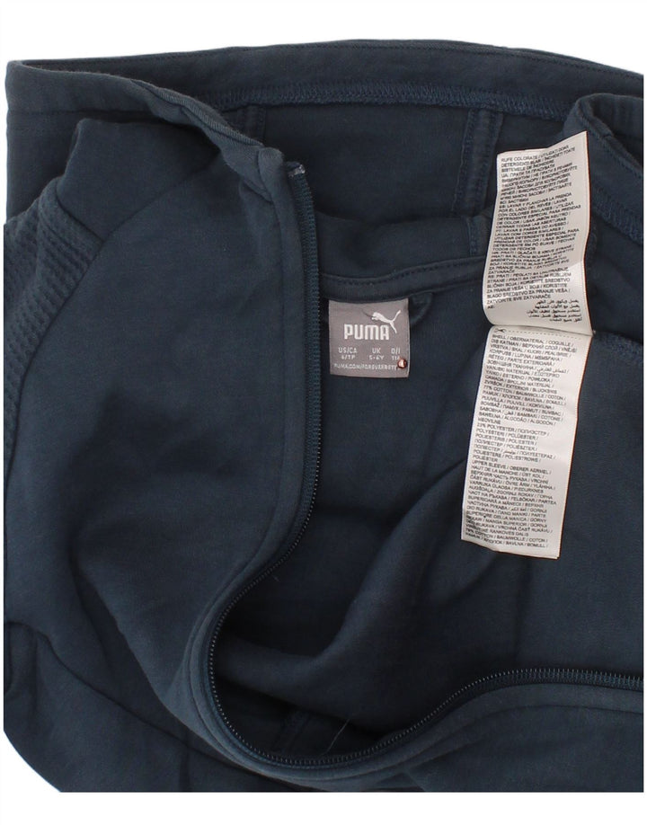 PUMA Jungen-Kapuzenpullover mit Reißverschluss, 5–6 Jahre, marineblaue Baumwolle
