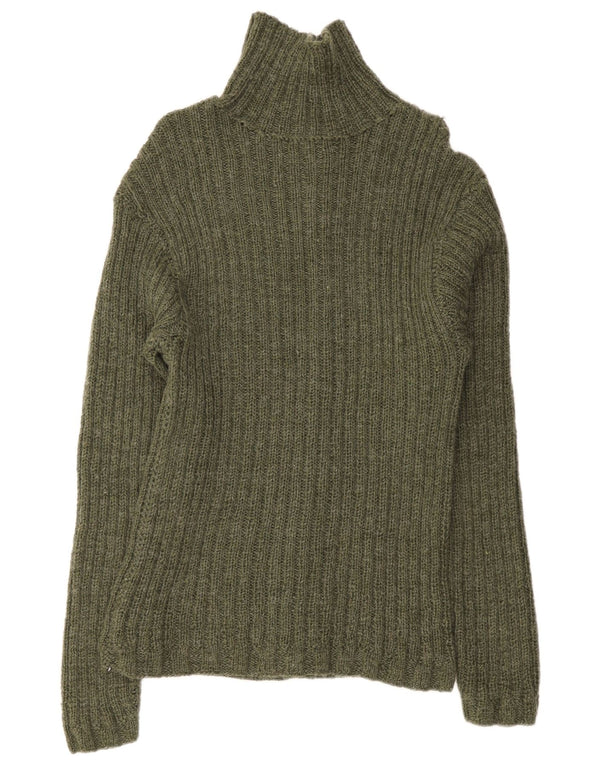 Vintage Mens Cardigan Sweater Small Green