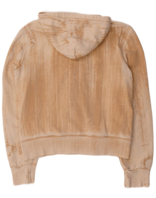 Gas Damen-Strickjacke mit grafischer Kapuze, Gr. 14, Mittelbeige