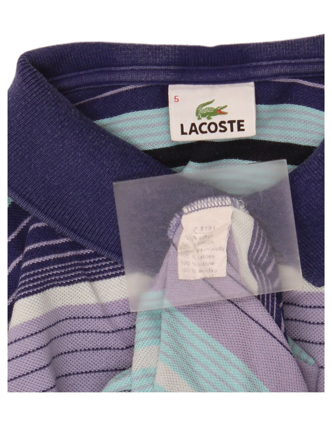 Lacoste Herren-Poloshirt, Größe 5, groß, mehrfarbig, gestreift, Baumwolle