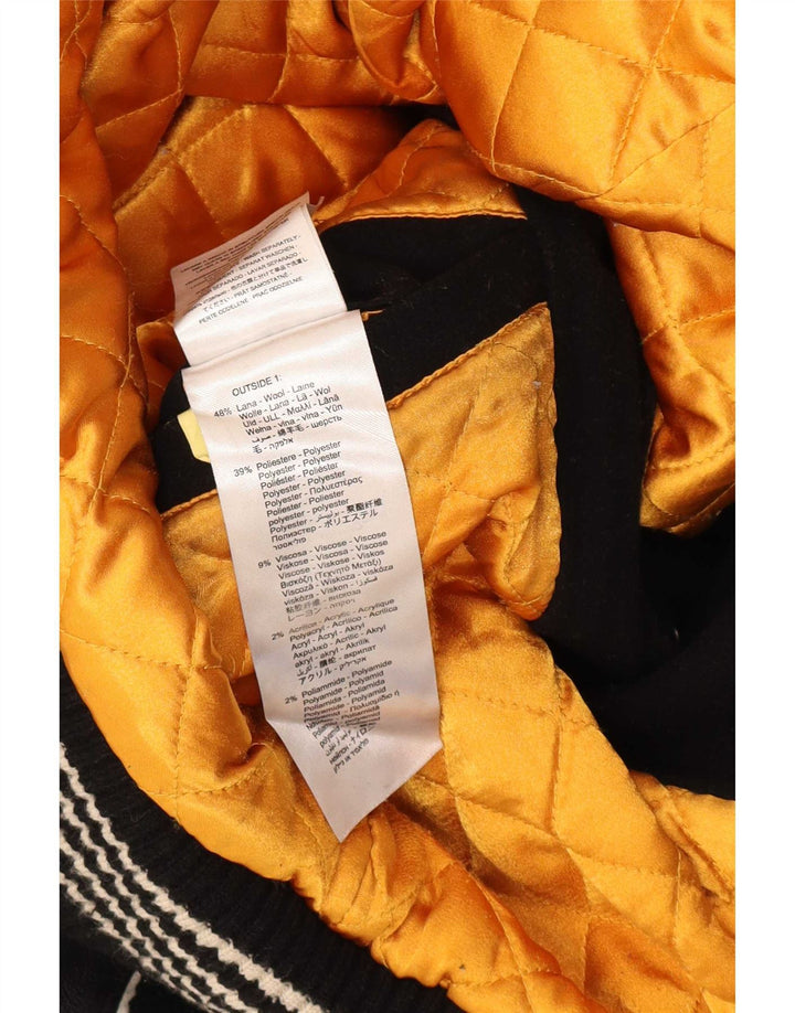 Franklin Marshall Mens Graphic Varsity Jacket UK 36 Small Black Colourblock