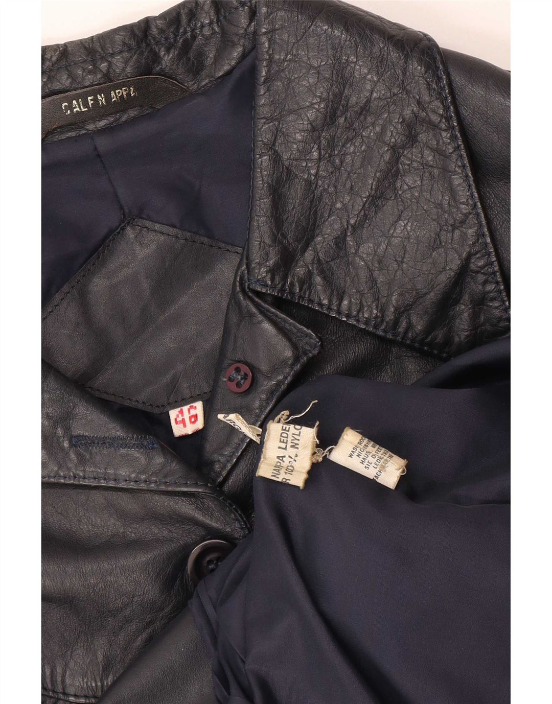 Vintage Damen Lederjacke IT 46 Großes schwarzes Leder