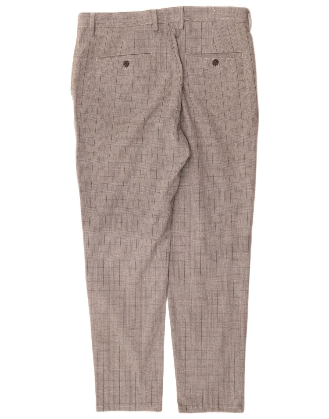 Zara Slim Chino-Hose für Herren, EU 42, groß, W32, L30, grau kariertes Polyester