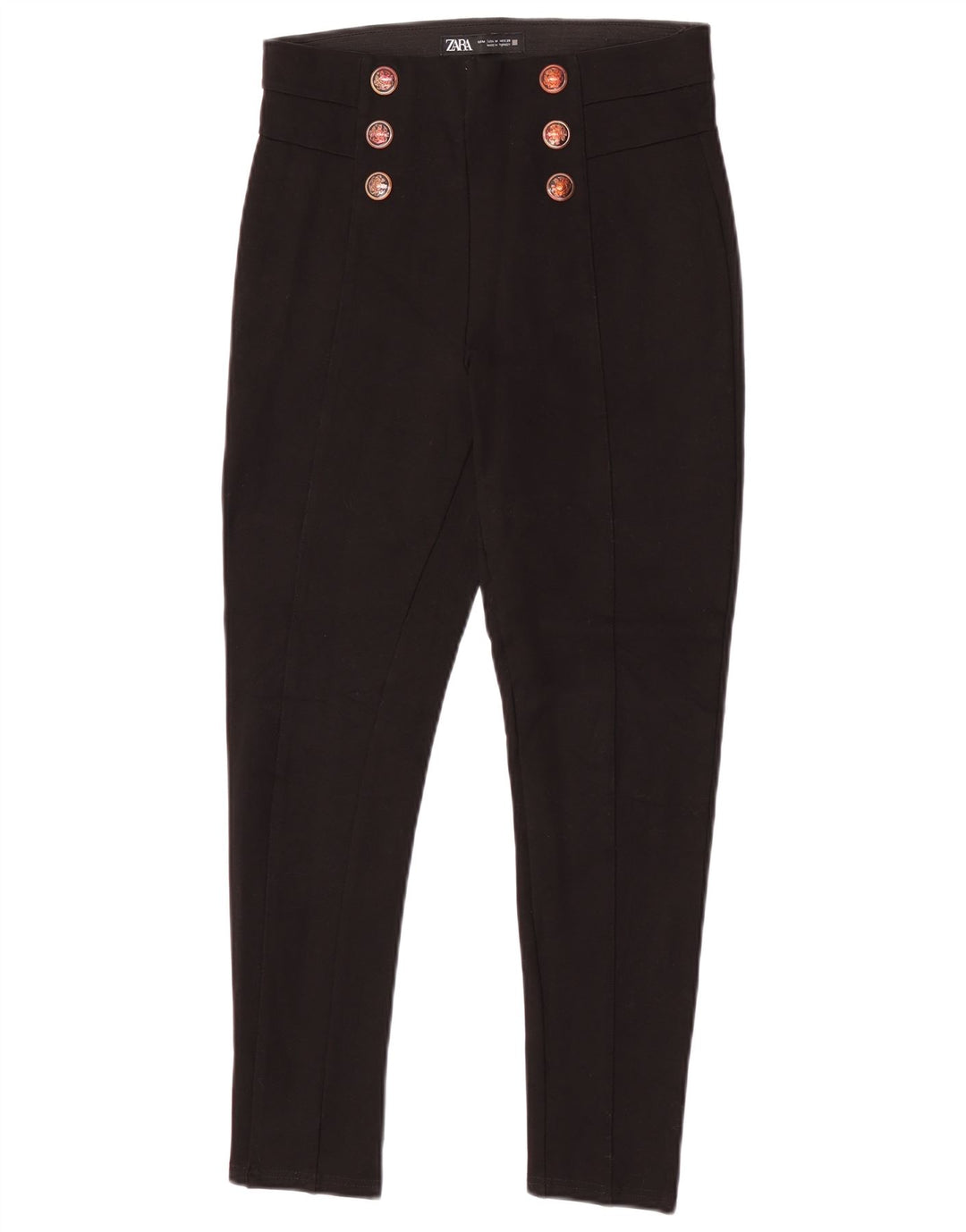 Schmale Freizeithose für Damen von Zara, Größe M, W28, L25, Schwarz