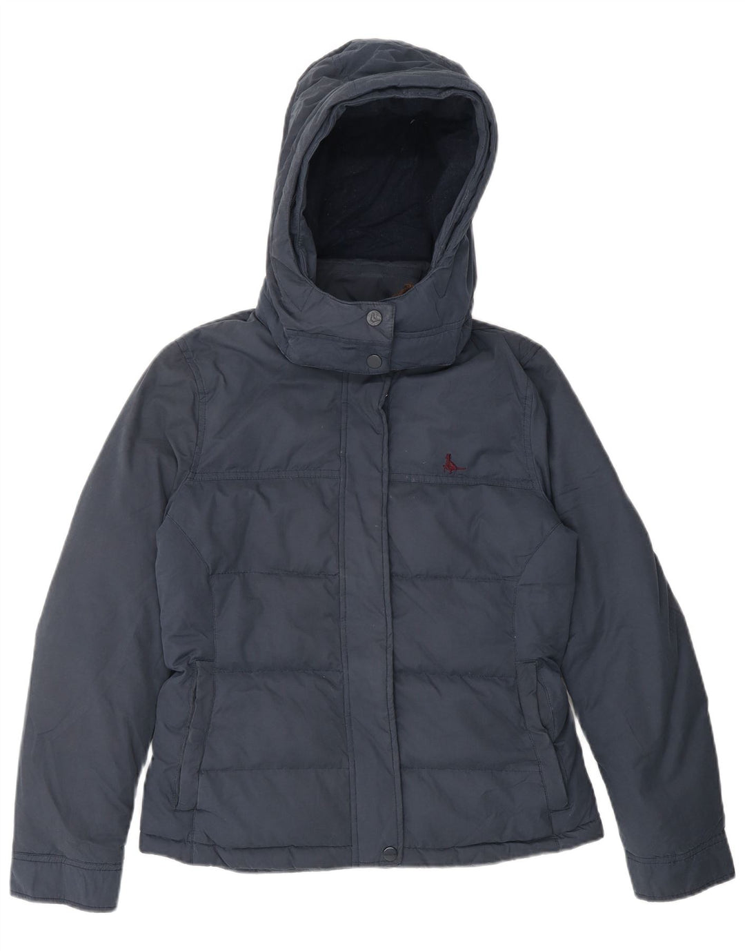 Jack Wills Wattierte Damenjacke mit Kapuze, Größe S, Marineblau, Polyester