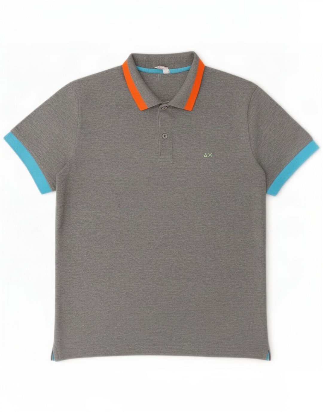 Sun68 Herren-Poloshirt aus mittelgrauer Baumwolle