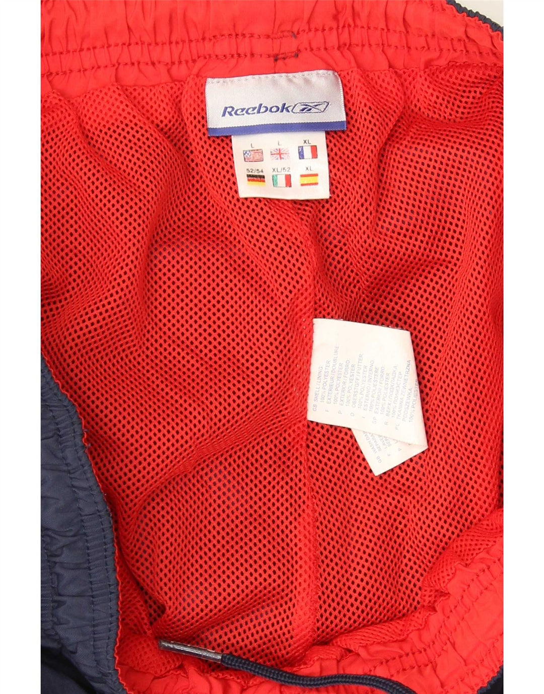 Reebok Herren-Trainingshose mit Grafik, groß, Marineblau, Farbblock