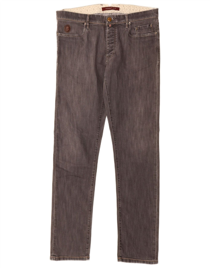 Trussardi Herren Slim Jeans W33 L34 Graue Baumwolle