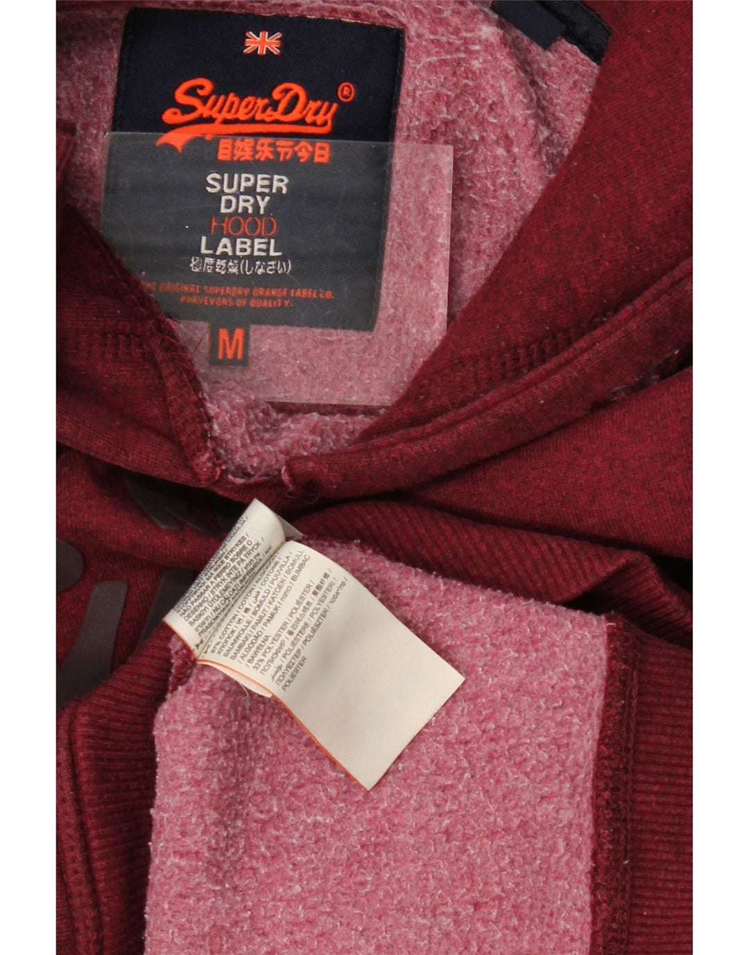 SUPERDRY Herren-Kapuzenpullover mit Grafik, mittlere Burgunder-Baumwolle