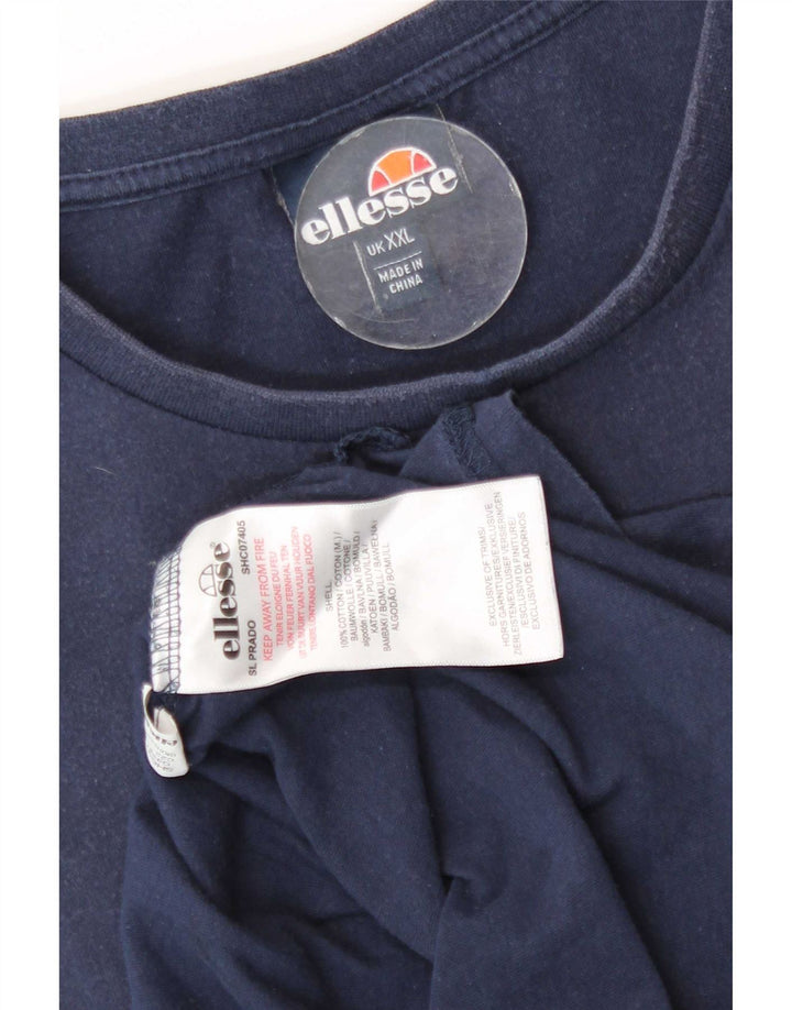 Ellesse Herren Grafik T-Shirt Top 2XL Marineblau Baumwolle
