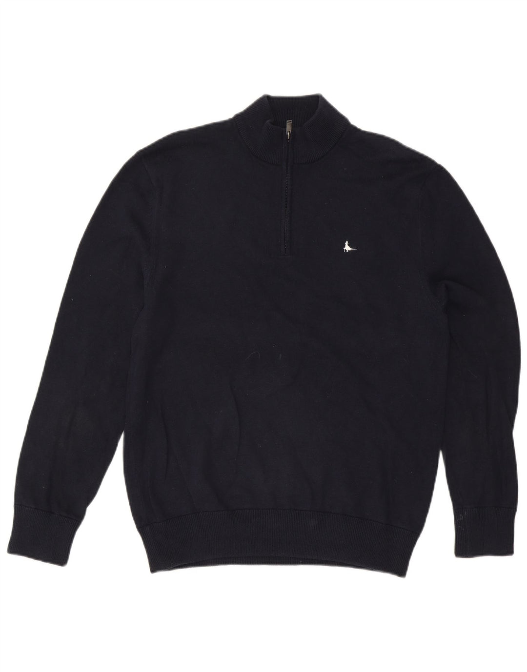 Jack Wills Herren-Pullover mit Reißverschluss am Hals, groß, marineblaue Baumwolle