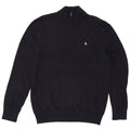 Jack Wills Herren-Pullover mit Reißverschluss am Hals, groß, marineblaue Baumwolle