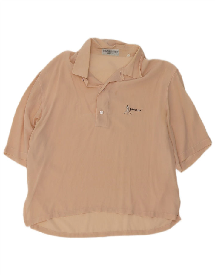 Pancaldi & B Herren Kurzarmhemd Größe 15 1/2 39 Mittelbeige