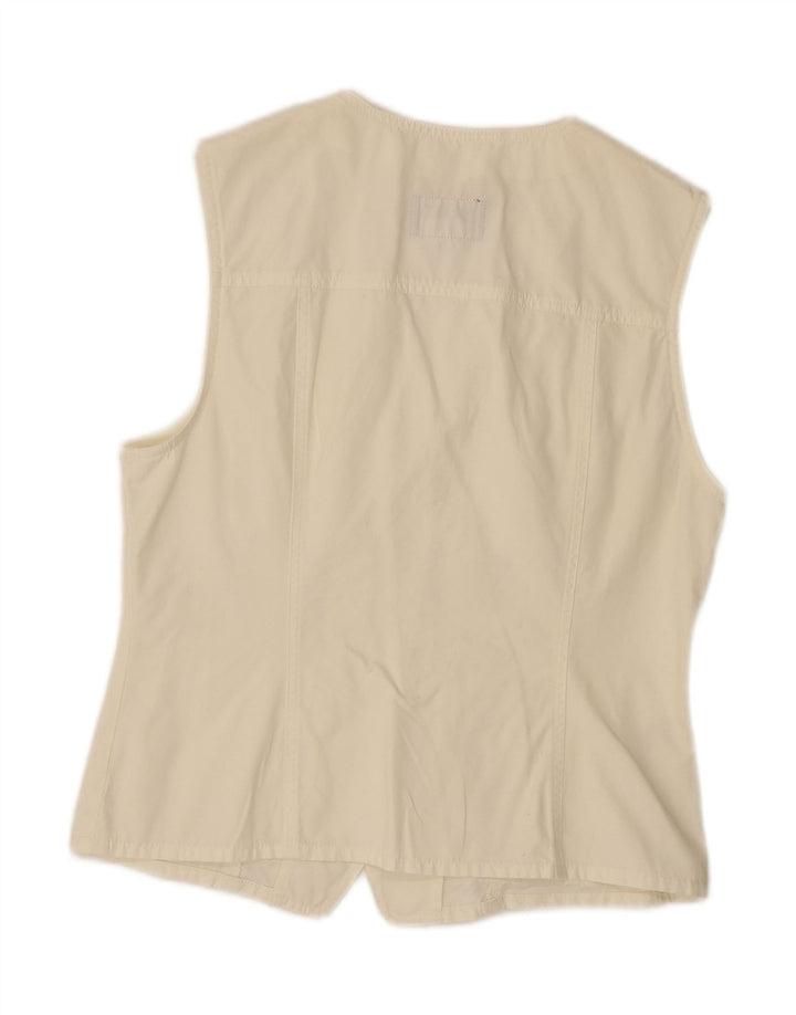 STEFANEL Womens Utility Gilet UK 14 Large White Cotton