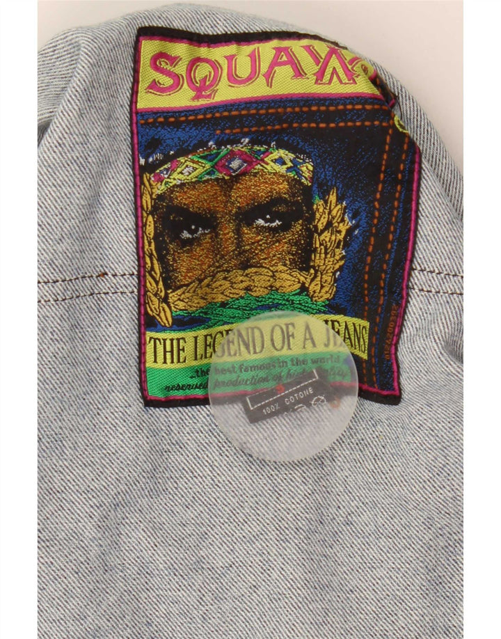 Squaw Womens Crop Oversized Jeansjacke UK 10 Small Blau Baumwolle