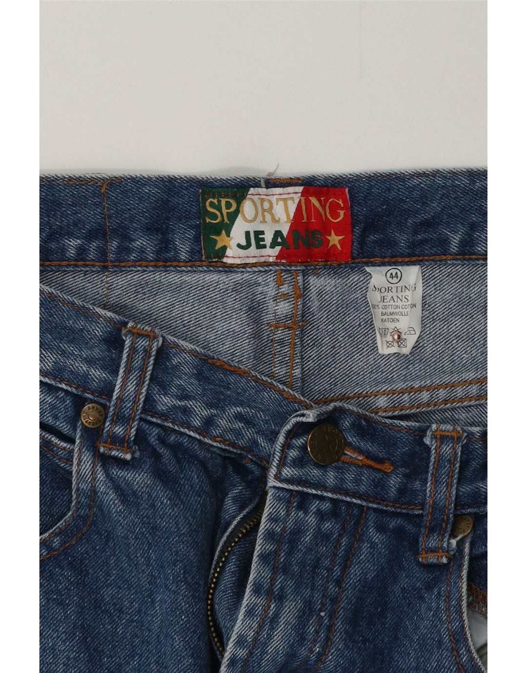 Sporting Damen Tapered Jeans IT 44 Medium W30 L27 Blaue Baumwolle