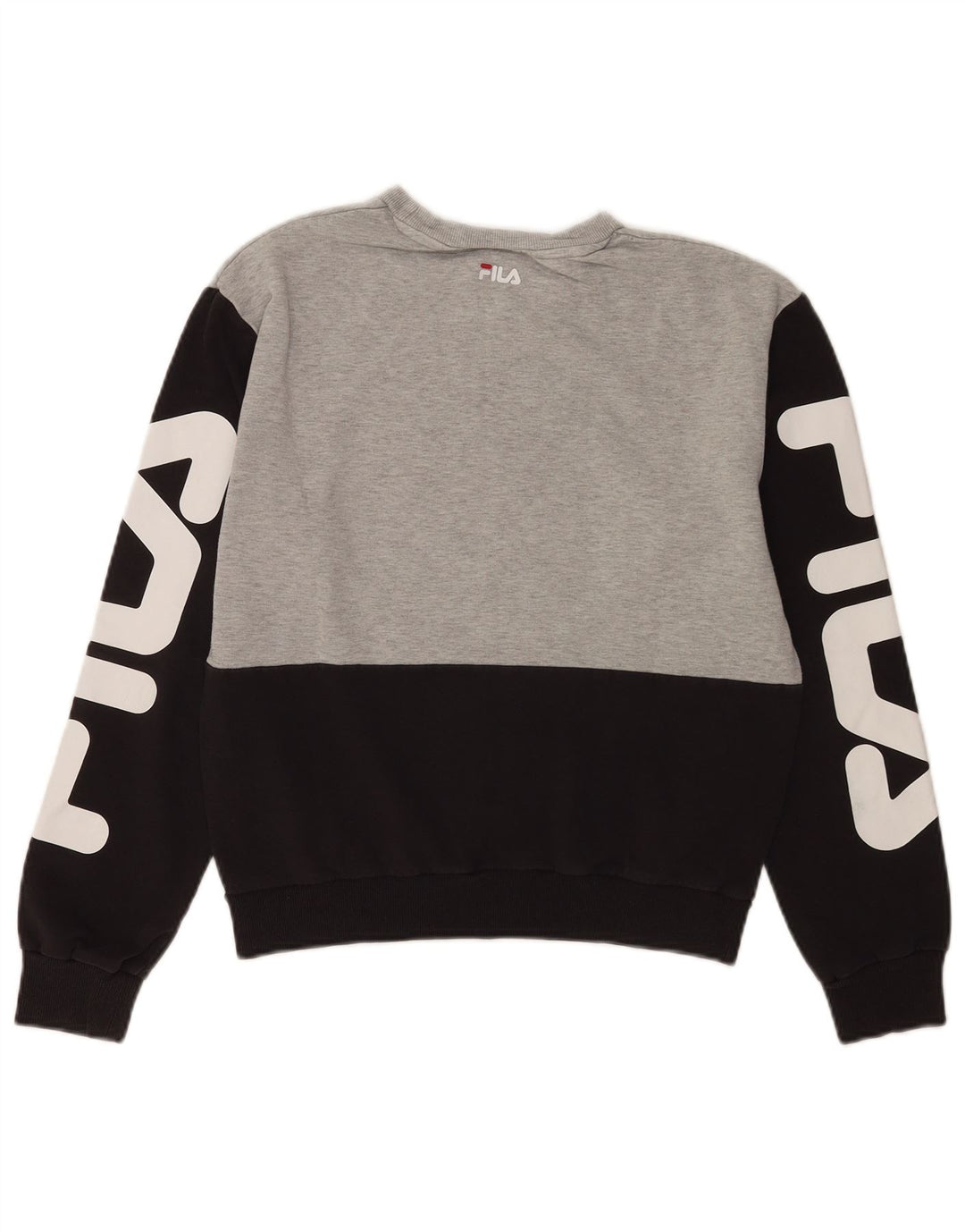 Fila Damen Grafik-Sweatshirtpullover UK 10 Small Grau Farbblock
