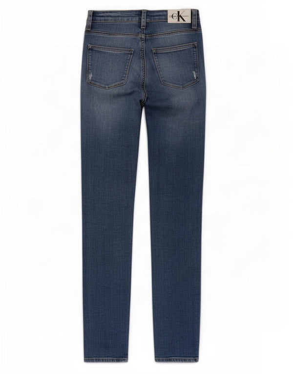 Calvin Klein Damen Distressed Skinny Jeans W27 L27 Blaue Baumwolle