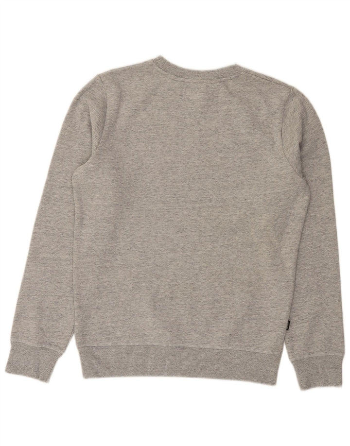 Superdry Herren-Sweatshirt-Pullover aus mittelgrau gefleckter Baumwolle