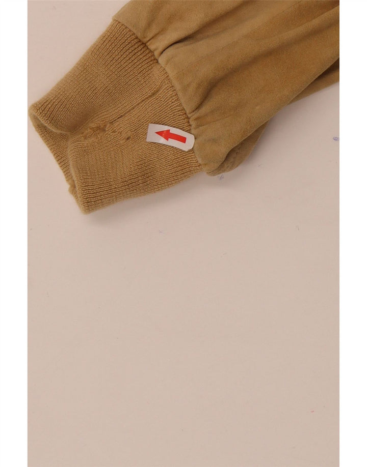 Vintage Herren Wildleder Bomberjacke UK 38 Medium Beige