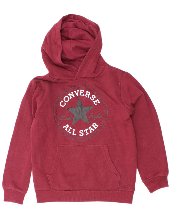 Converse Chuck Taylor Grafik-Kapuzenpullover für Jungen, 6–7 Jahre, burgunderfarbene Baumwolle