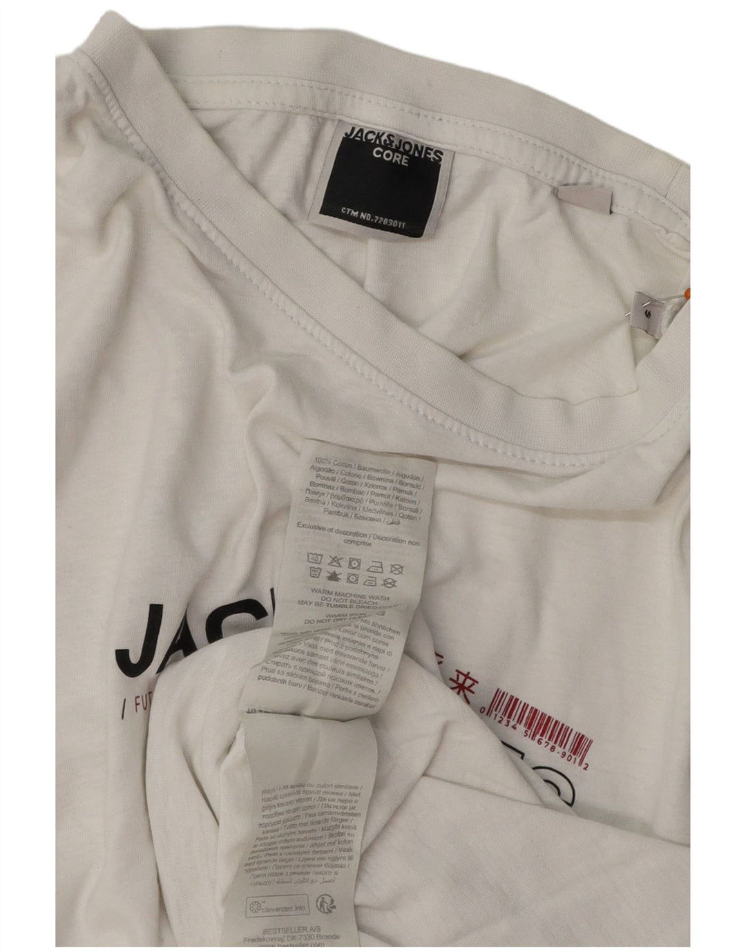 JACK & JONES Herren-T-Shirt mit Grafik, Größe S, weiße Baumwolle